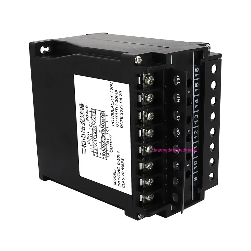 Three-phase AC voltage transmitter signal isolator 4-20ma module one in one out two in 0-5V 0-10V