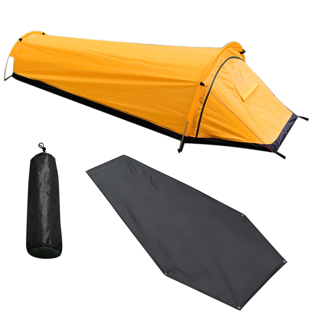 

Single Person Backpacking Tent Hiking Bivy Tent Lightweight Sleeping Bag Tent with Ground Cloth