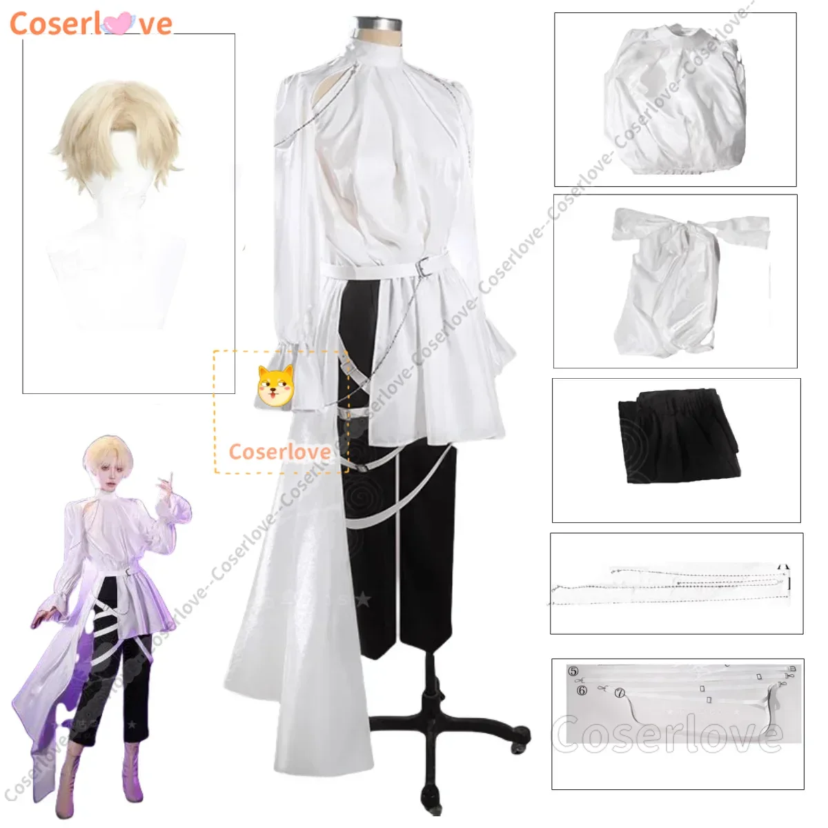 Luka Cosplay Alien Stage Costume Wig Prop Fancy Party Clothing Tailing Suit Halloween Carnival Uniforms Occupy My Heart Man Suit