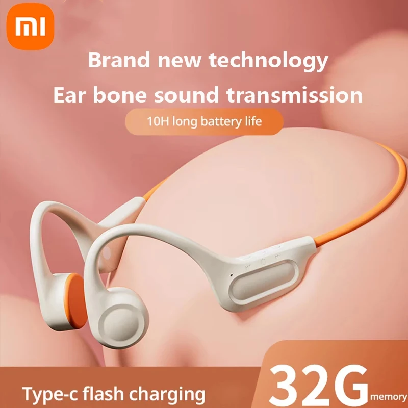 Xiaomi  2024 New Bone Conduction Bluetooth Headset with 32G Memory, Non-in-ear, Anti-falling for Sports and Running