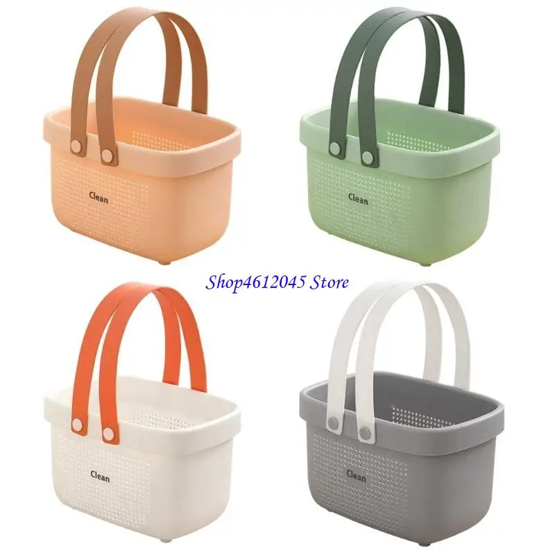 

L69A Plastic Bathroom Storage Basket with Handle for Storing Body Wash Shampoo Conditioner Lotion Cosmetic Bath Drain Basket