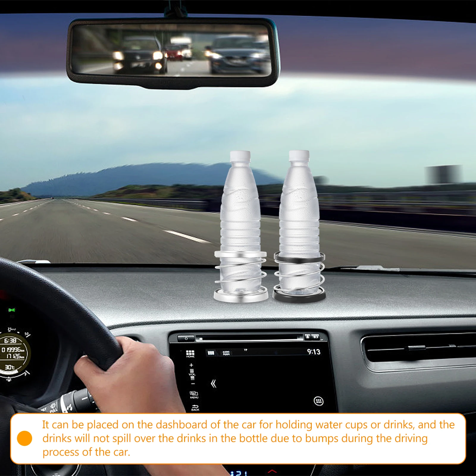 

2pcs Car Cup Holders Drink Beverage Spring Holder for Vehicle Bracket Plastic Supplies Sturdy Durable Wide Use Car Accessory