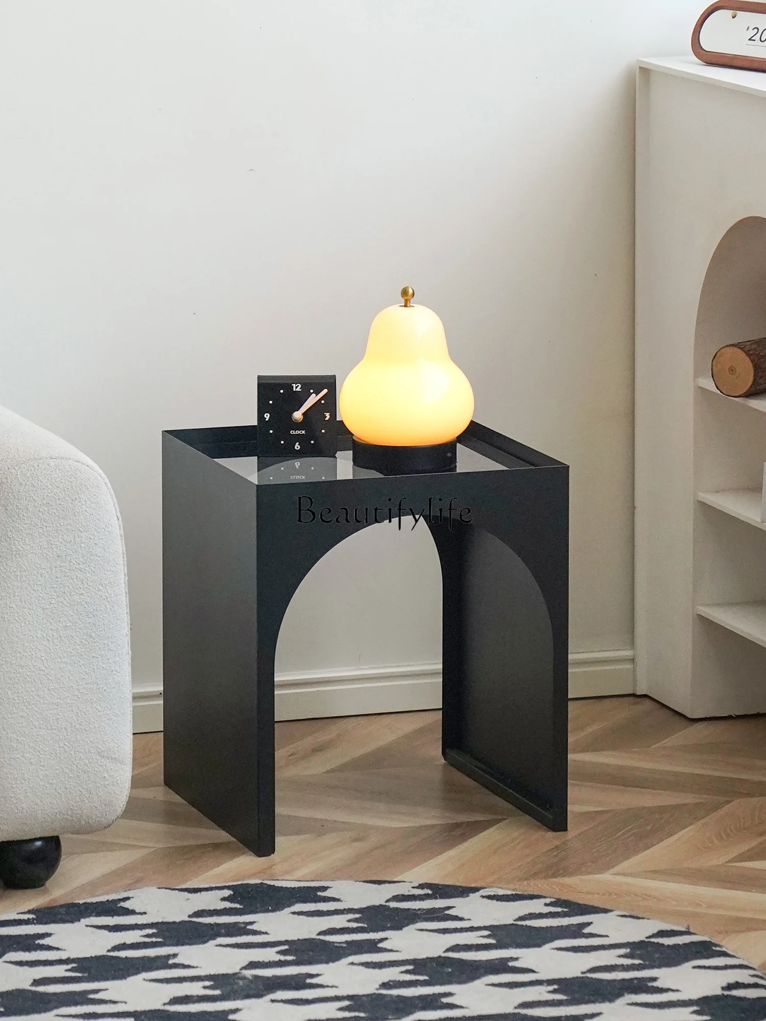 

*Wrought iron sofa side table living room mini coffee table