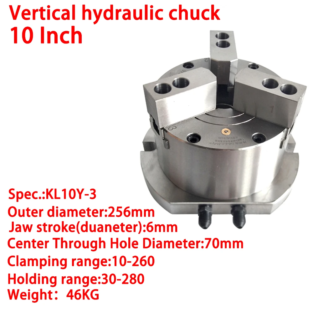 10 Inch 256mm Vertical 3 jaw Hydraulic Chuck KL10Q-3 for Drilling machines Milling machines Machining centers Tapping fixture