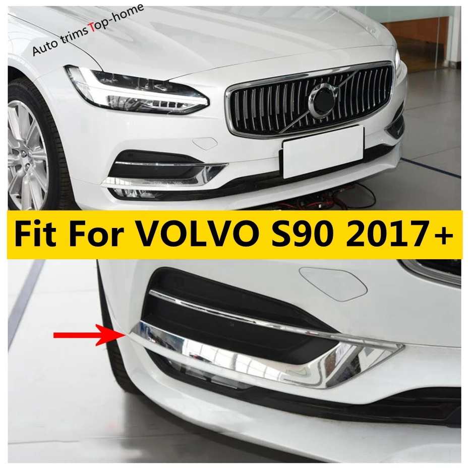 

Front Bumper Fog Lamps Lights Decoration Frame Cover Trim Chrome Exterior Fit For VOLVO S90 2017 - 2019 Accessories