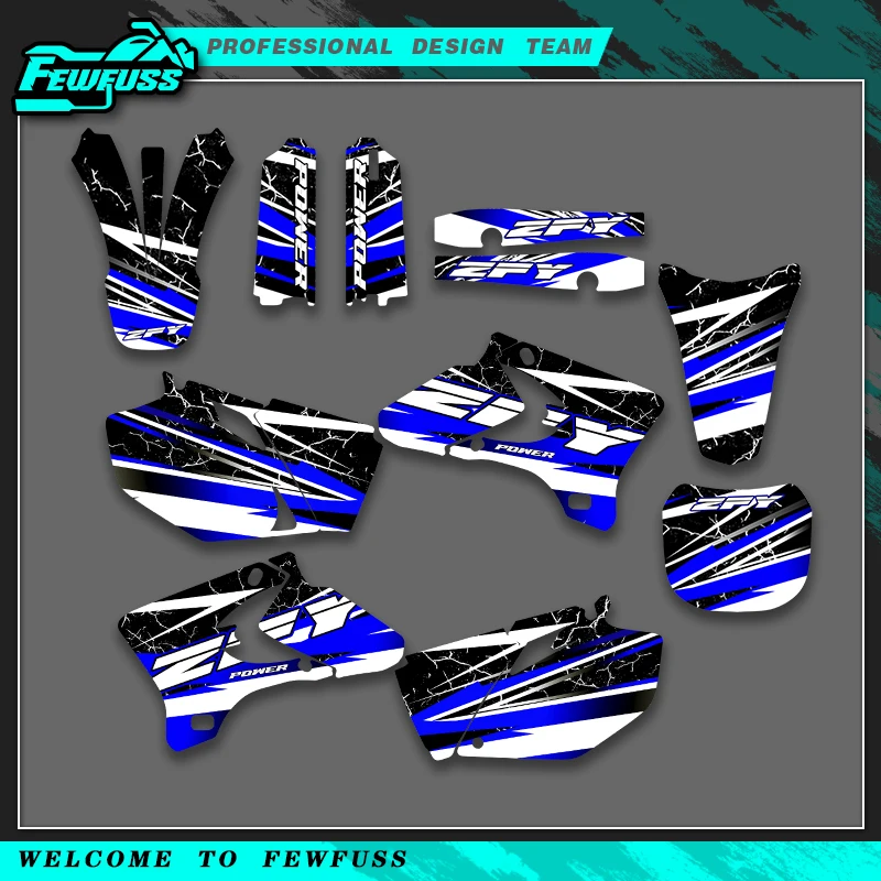 

Fewfuss For YAMAHA YZF250 450 2003 2004 2005 Graphics Decals Stickers Motorcycle Background Custom Number