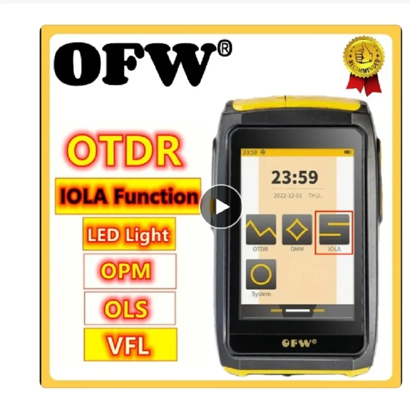 

OFW-OFW Mini OTDR Active Fiber Live Test, 1550nm, 20dB Fiber Optic Reflectometer, Touch Screen, VFL, OLS, OPM, FWT-100