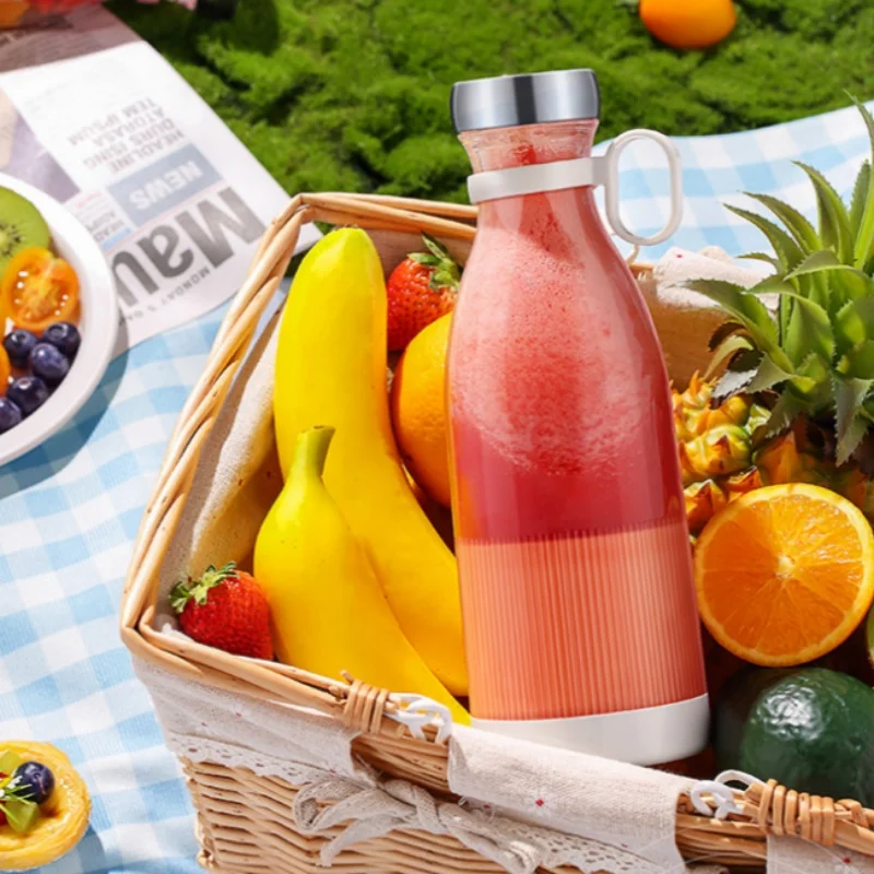 

Mini Juice Blender Portable Electric Juicer Bottle 4 Blades Shake Orange Lemon USB Charging Fruit Mixer Fresh Squeezer Machine
