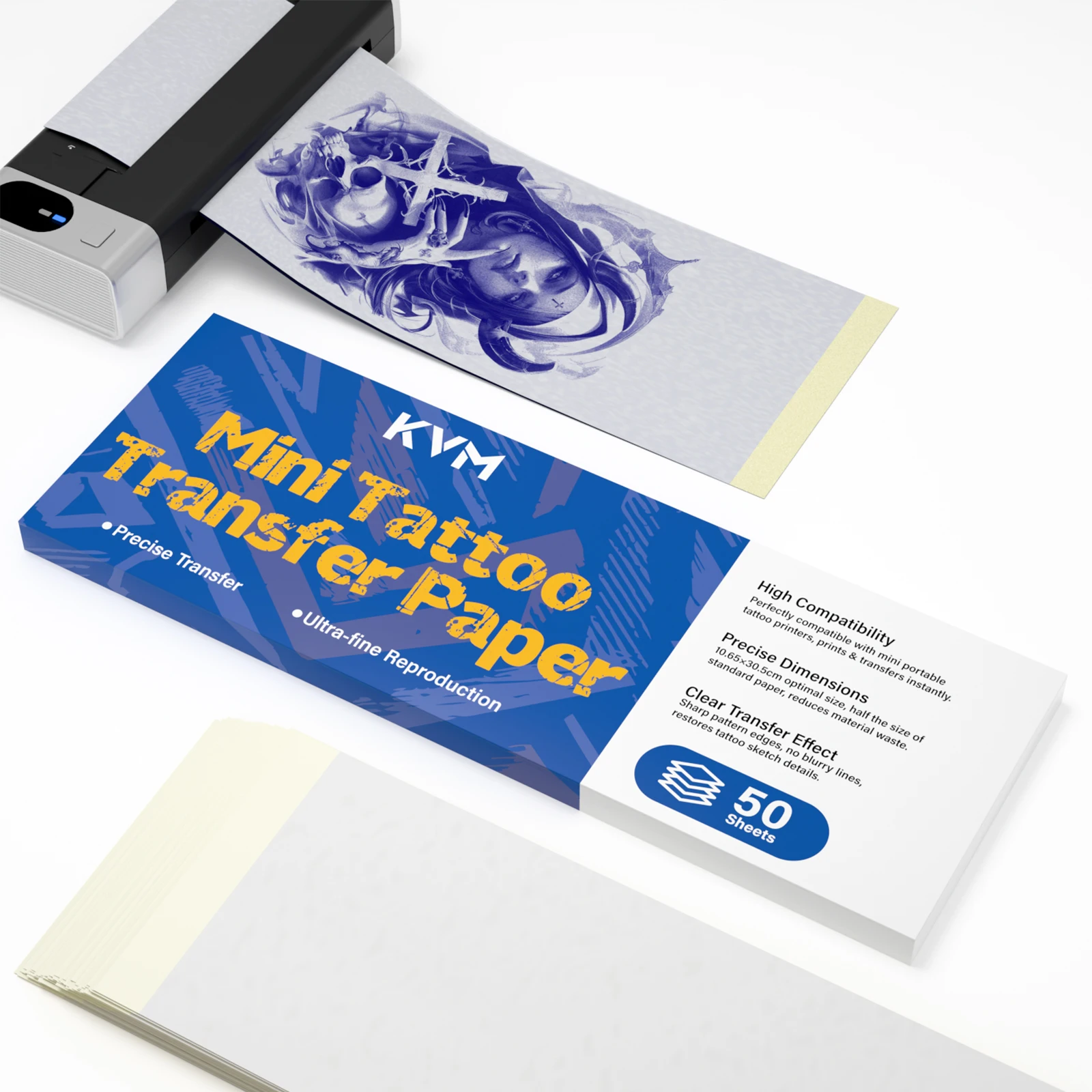 Mini Tattoo Transfer Paper 50 Pcs 10.65x30.5cm Precise Transfer Ultra-fine Reproduction Tattoo Stencil Paper Tattoo Accessories