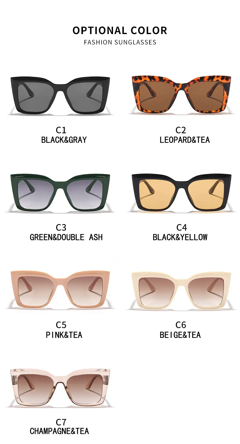 Cat Eye Sonnenbrille Damen Vintage Übergroße Sonnenbrille Damen Luxusmarke – Detail 1