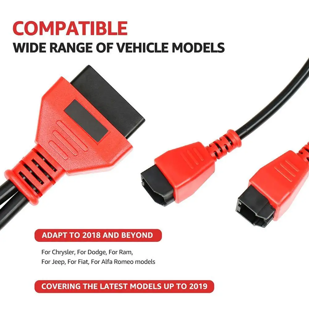

12+8 OBD2 Adapter SGW Bypass Cable for Chrysler Ram Jeep Fiat FCA Programming Connector Work with Autel MS906 Launch