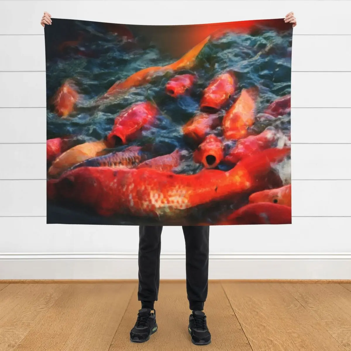 

Koi Fish Throw Blanket Bed linens Large heavy to sleep Bed Fashionable Blankets