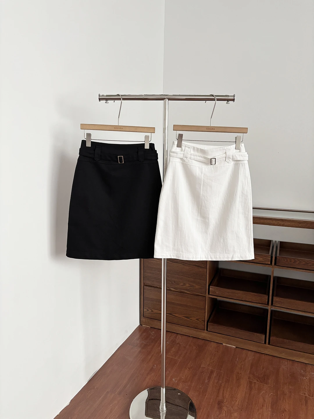 

White A-Line Skirt Women's Summer High Waist Slim Fit Straight Cut Korean Style Half-length Skirt Polyester Fiber