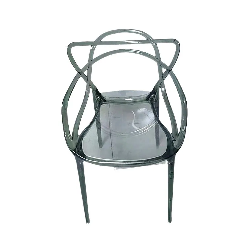 

Light luxury transparent dining chair, plastic stool, back chair, casual dining chair