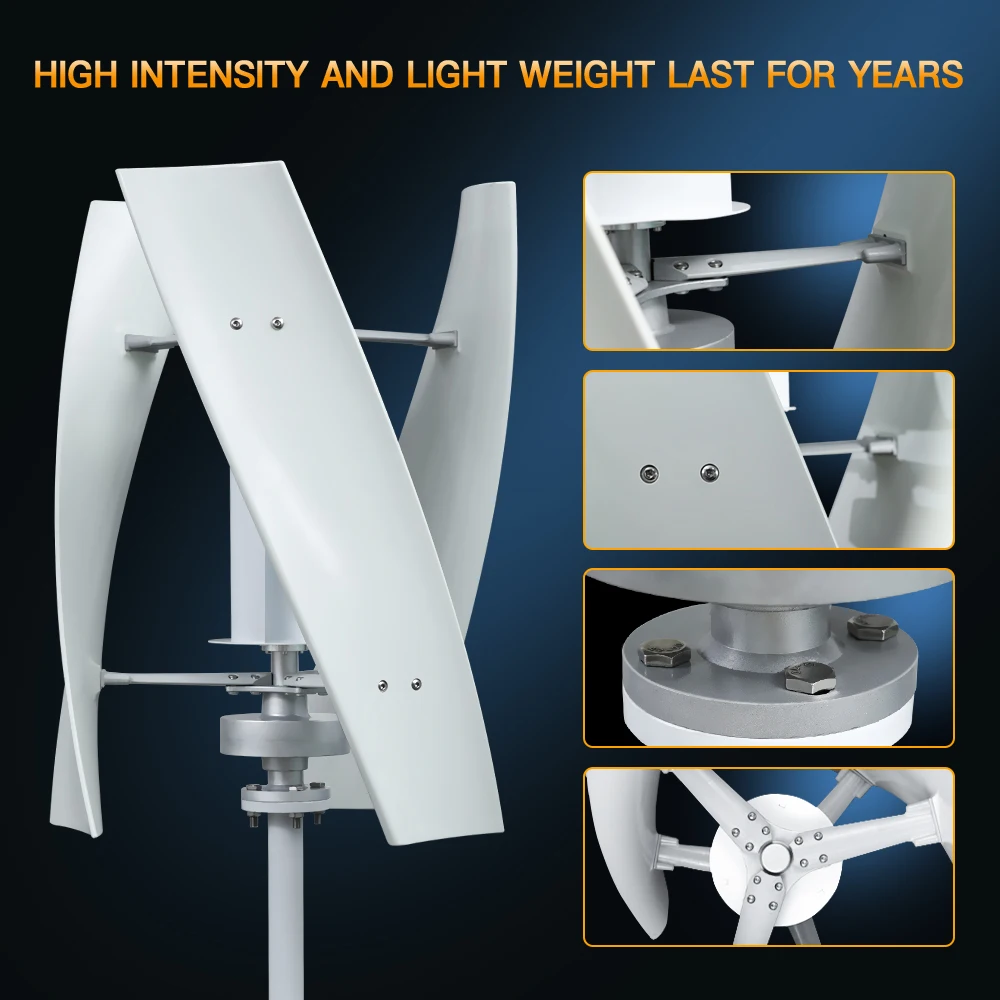 3KW 5KW Vertical Axis Wind Turbine Free Energy Household Wind Turbine Low Speed Noise Off-grid System