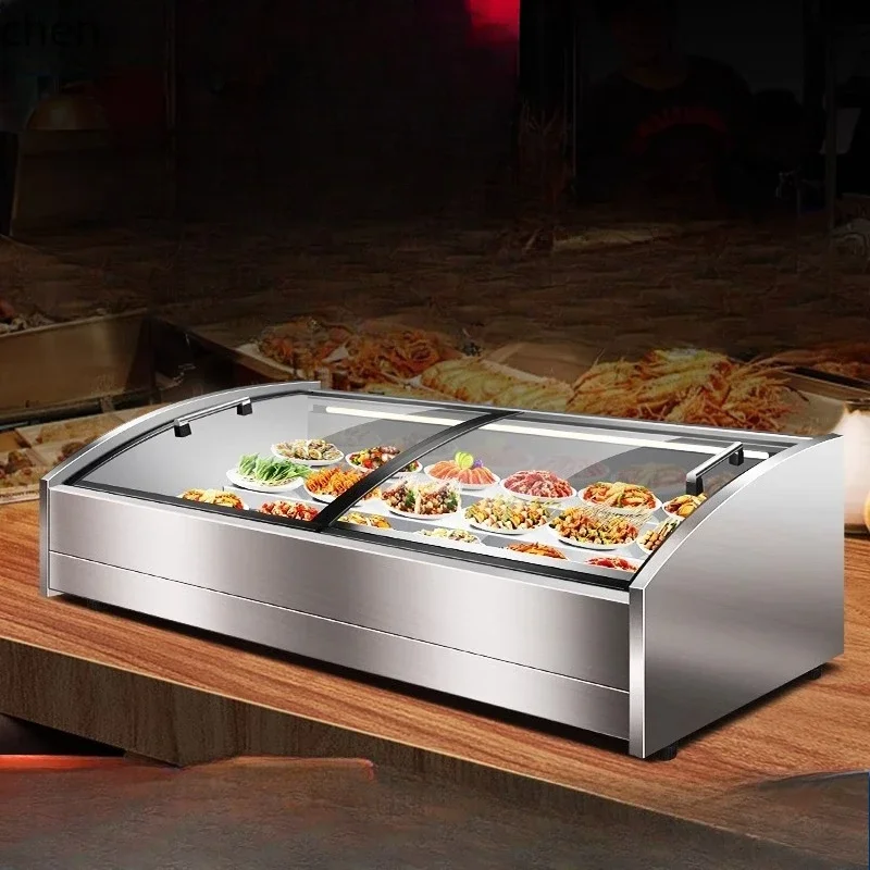H20- mobile stall display cabinet  refrigerator sugar gourd barbecue fried skewer desktop refrigerated fresh-keeping cabinet