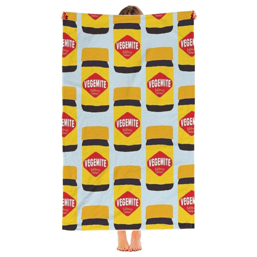 Vegemite Beach Towel  Poncho Bathing Towels Cover-ups Quick Dry Sand Free Yoga Spa Gym Pool