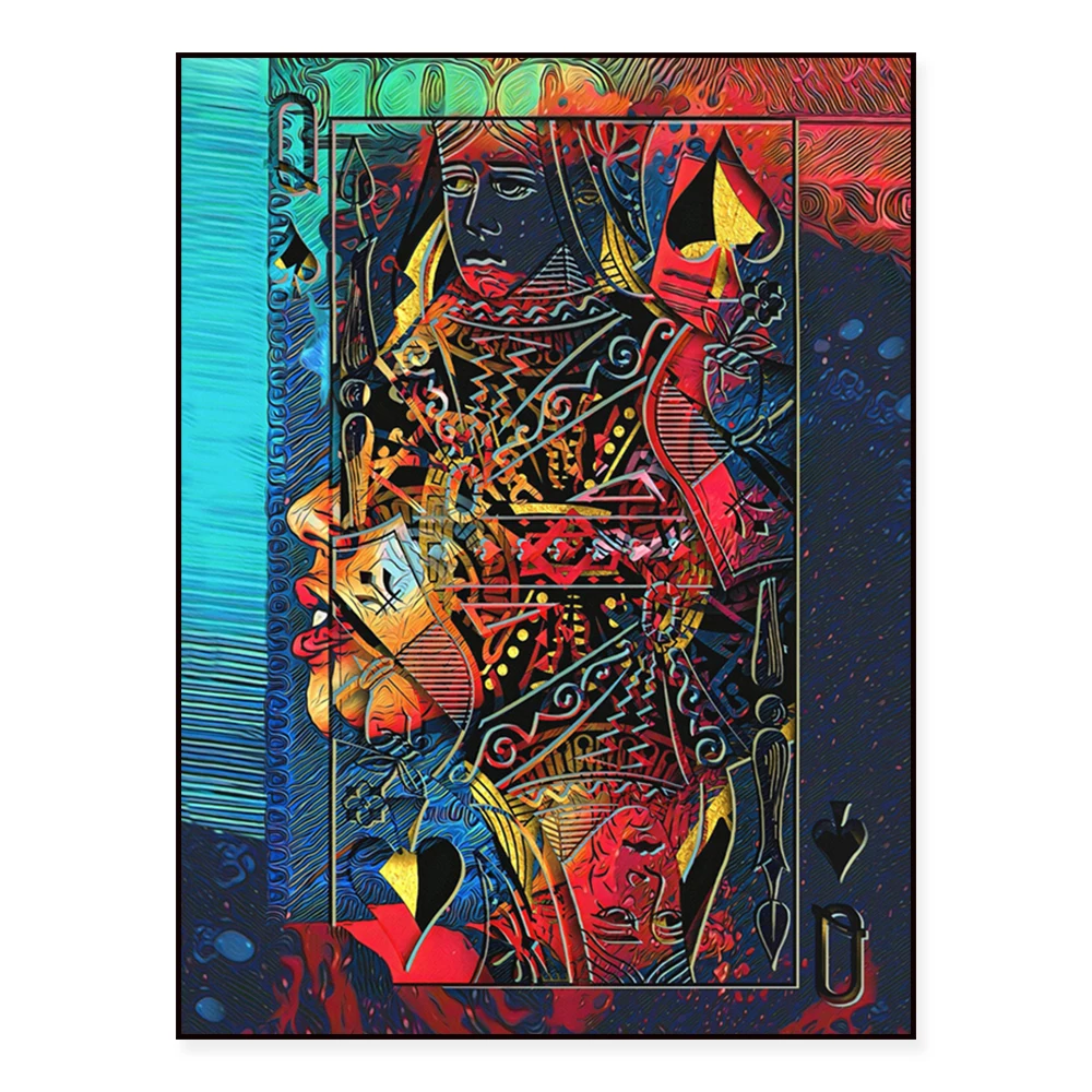 KING and QUEEN of Spades, Royal  Poker Wall Art  Canvas, Couples Artwork, Poker Room Wall DCoupleecor