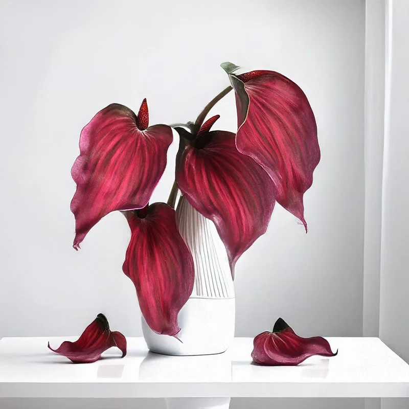 

5pcs 72CM Artificial Guanyin Lotus EVA Red Palm Crane Flower Morandi Home Decor Flower Arrangement Hotel Decoration Fake Flowers