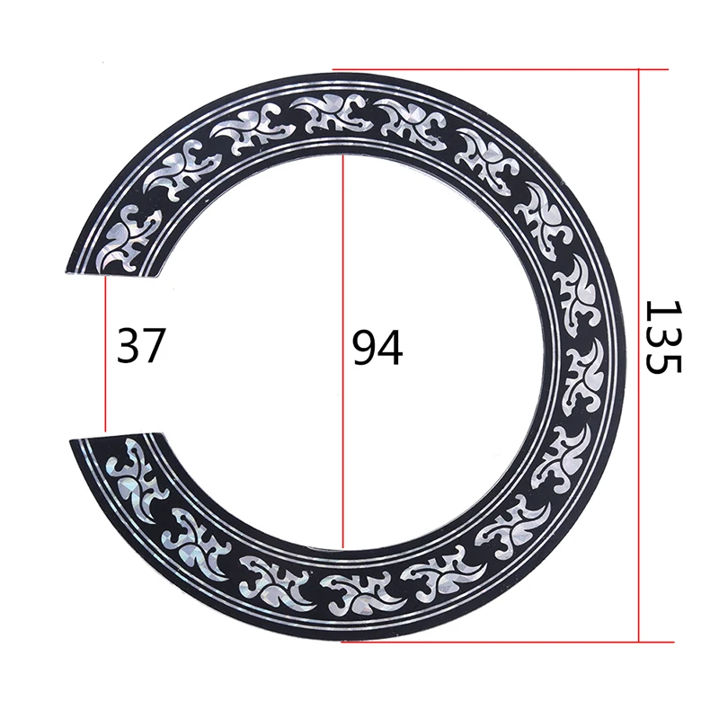 104mm 94mm inch Size Hard PVC Guitar Circle Sound Hole Rosette Inlay