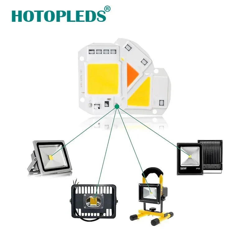 Chip de lâmpada led cob 220v 10w 20 30 50 lâmpada led inteligente ic sem necessidade de driver lampada para holofote de luz de inundação iluminação diy