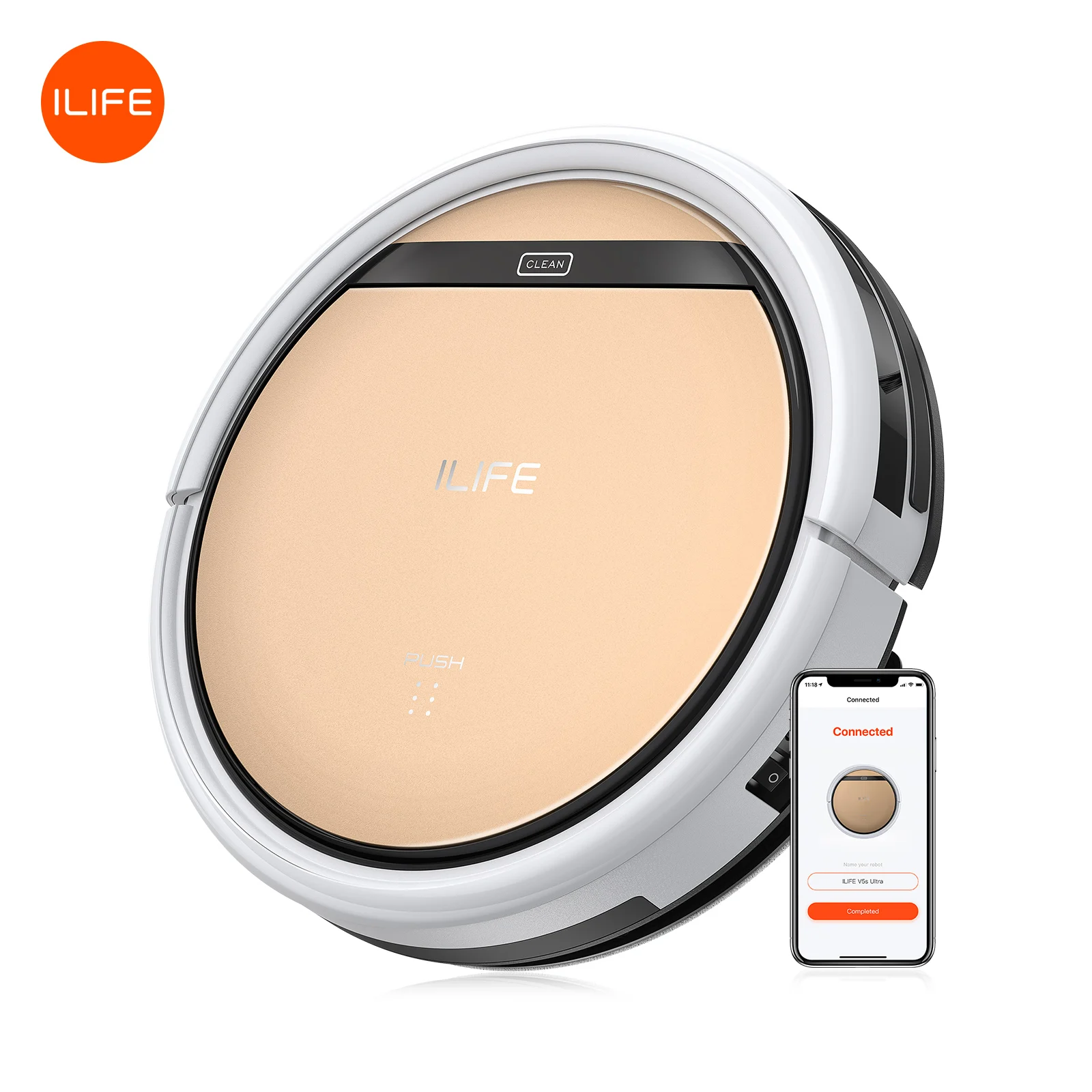 Robot Aspiradora y Fregadora ILIFE V5s Ultra, Succión de 4000 Pa, Control por Aplicación/Control Remoto, Creación de Mapas, Programación de Limpieza