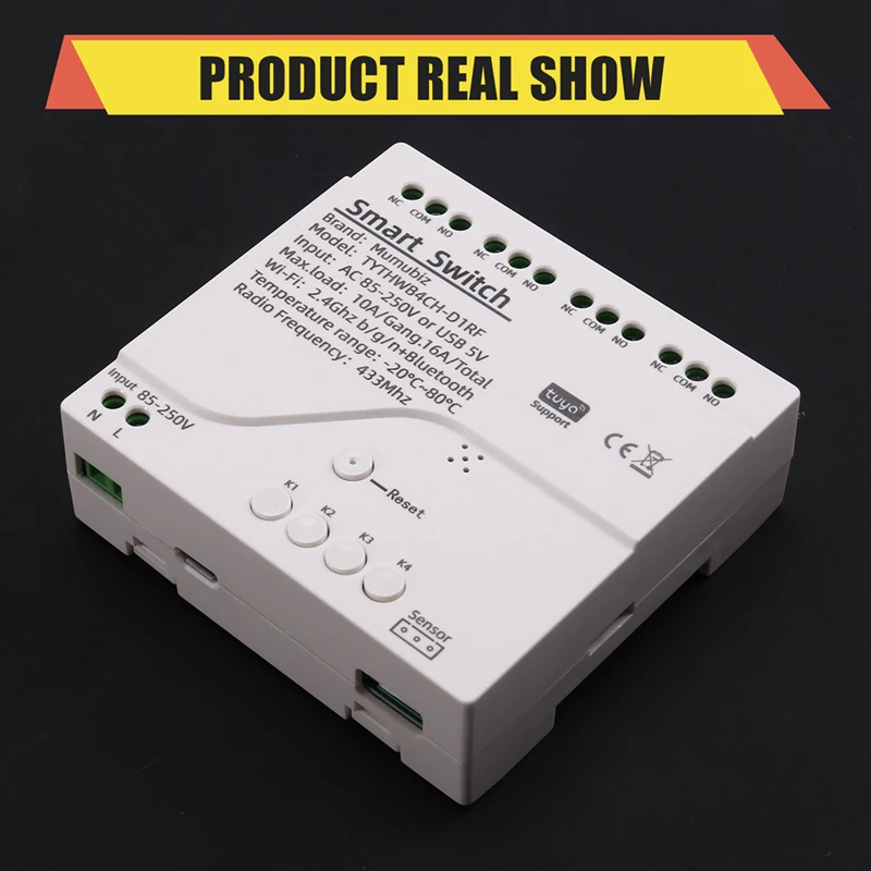 Tuya Wifi Smart Switch Temperature Sensor Monitor AC 85-250V Wireless Smart Switch With RF Remote Controller