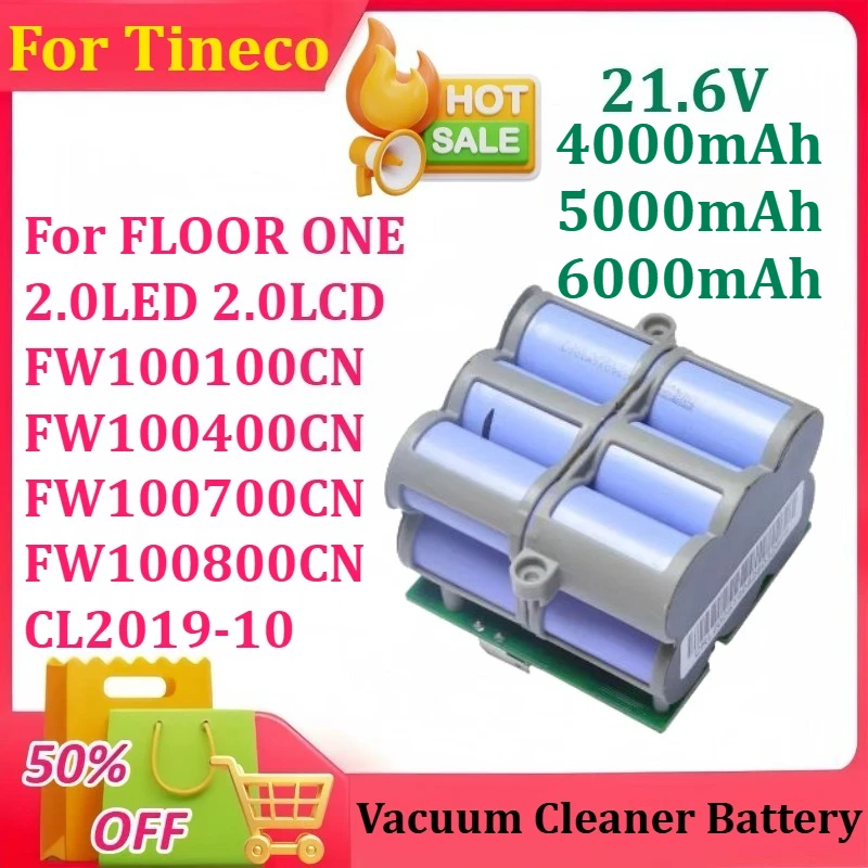 21,6 V 6000 mAh Staubsauger Akku Für Tineco FLOOR ONE 2,0 LED 2,0 LCD FW100100CN FW100400CN FW100700CN FW100800CN CL2019-10