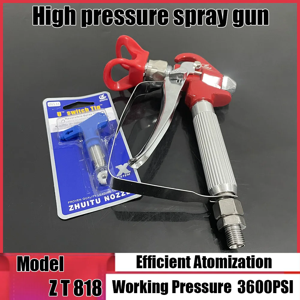 

BSP1/4 High-Pressure Airless Spray Gun, Equipped With 517 Nozzle, Working Pressure 3600PSI, Suitable For Spraying Machines