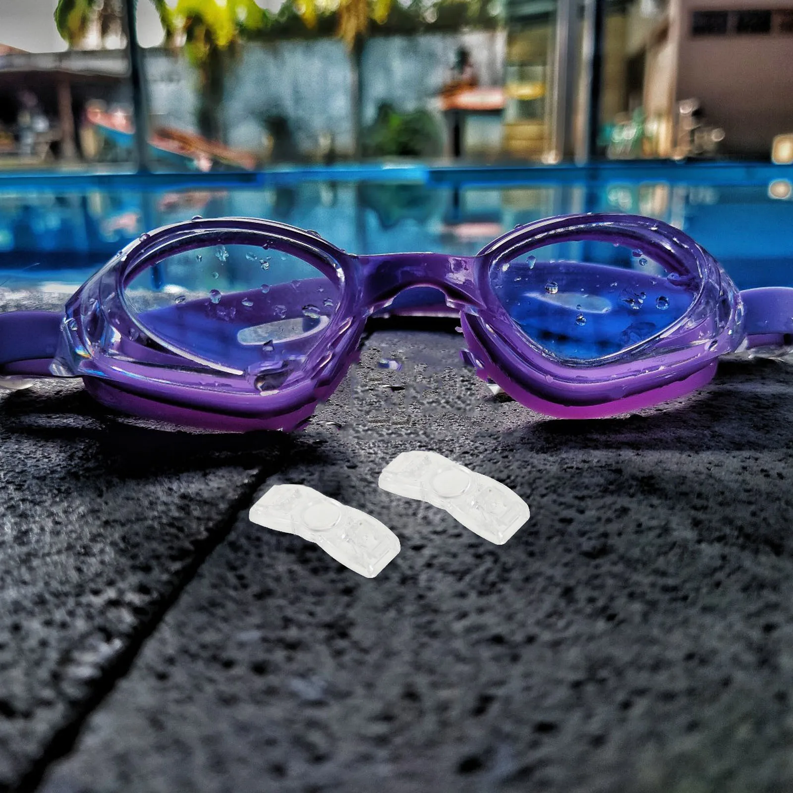 

4pcs Clear Swim Goggles Buttons Plastic Lightweight Durable Wear Resistant Easy Maintain Accessories Buckles Strap Button
