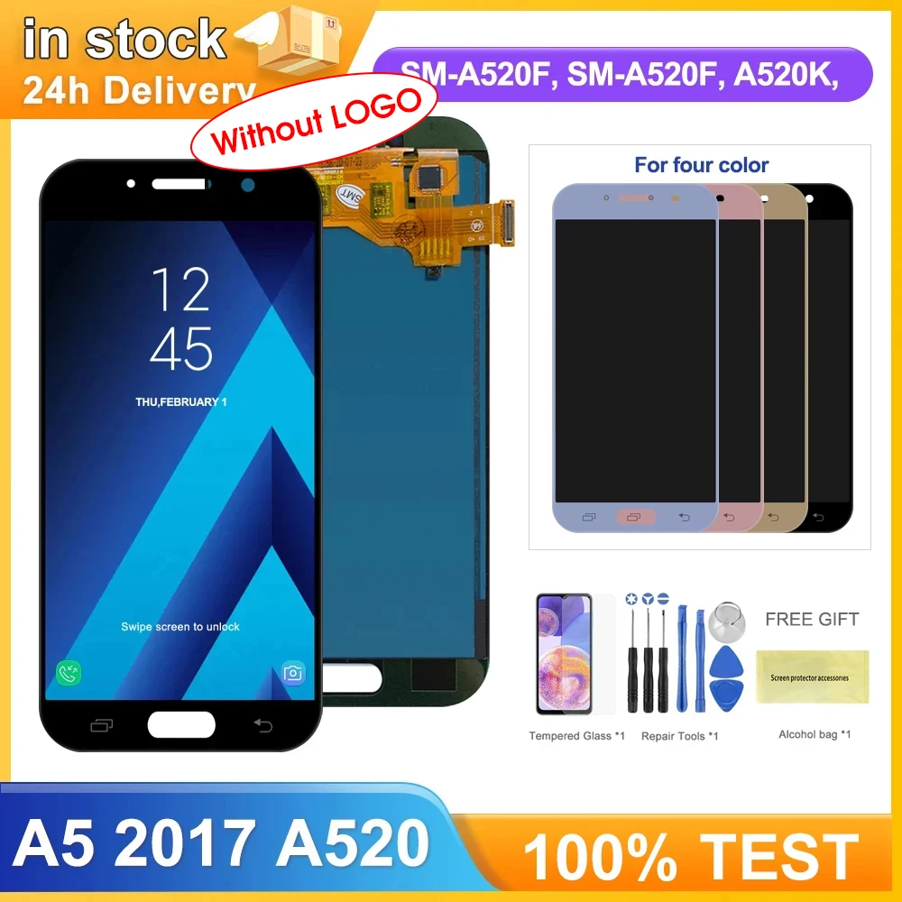 A520 �cran d'affichage pour Samsung Galaxy A5 2017 A520 A520F A520F/DS �cran Lcd �cran tactile num�riseur remplacement