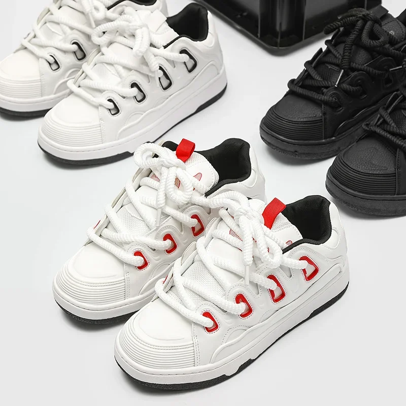 Cotton shoes cream bread shoes ins fashion lovers Hong Kong sports casual board shoes 2024 spring small white shoes
