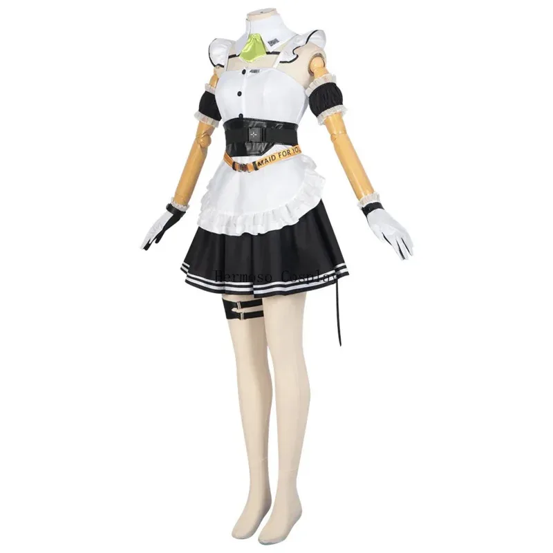 أزياء الصودا التأثيرية Nikke آلهة النصر فستان خادمة للنساء والفتيات ملابس تنكرية باللون الأخضر والأبيض بدلة حفلات الهالوين