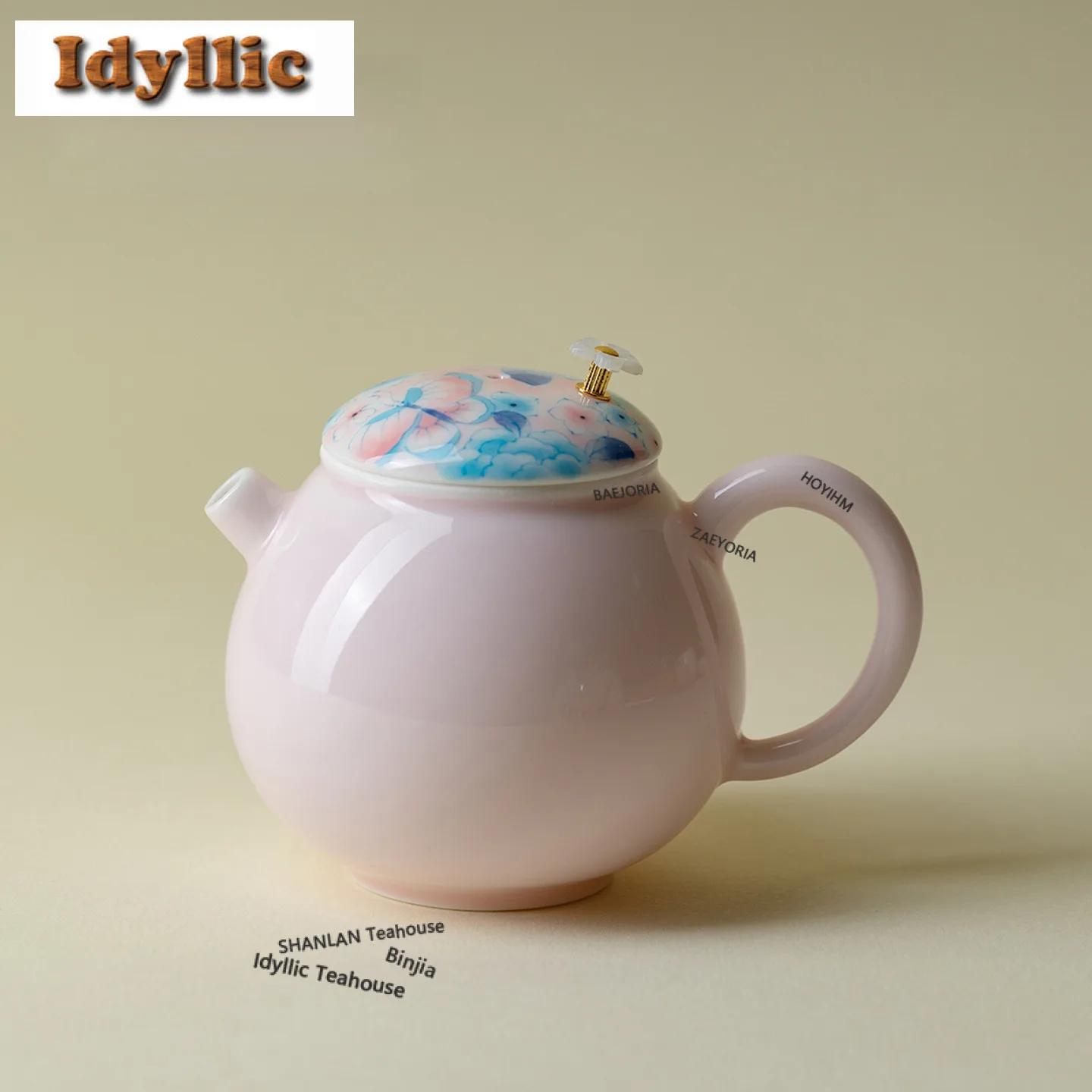 Tetera de 140ml con diseño de mariposa, flor y huevo de dragón pintada a mano, tetera antigua con infusor y orificio para bola, juego de té chino