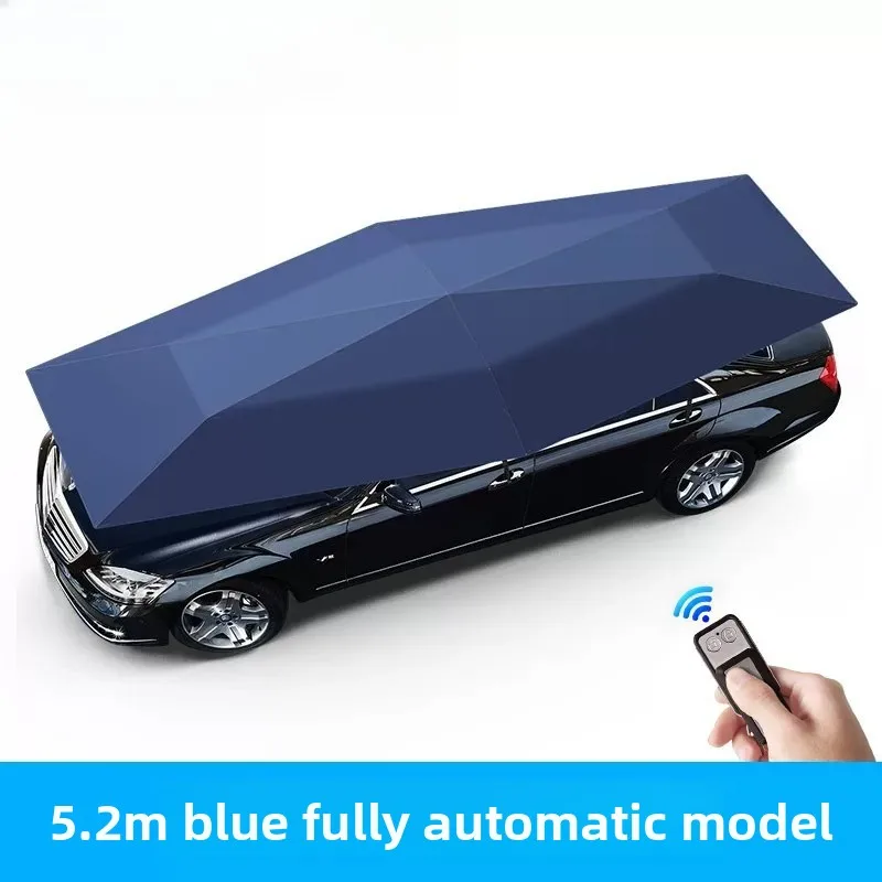 520cm New Automatic Roof Sunshade Canopy for Cars, Sun Protection Car Cover, Remote Control Folding Carport