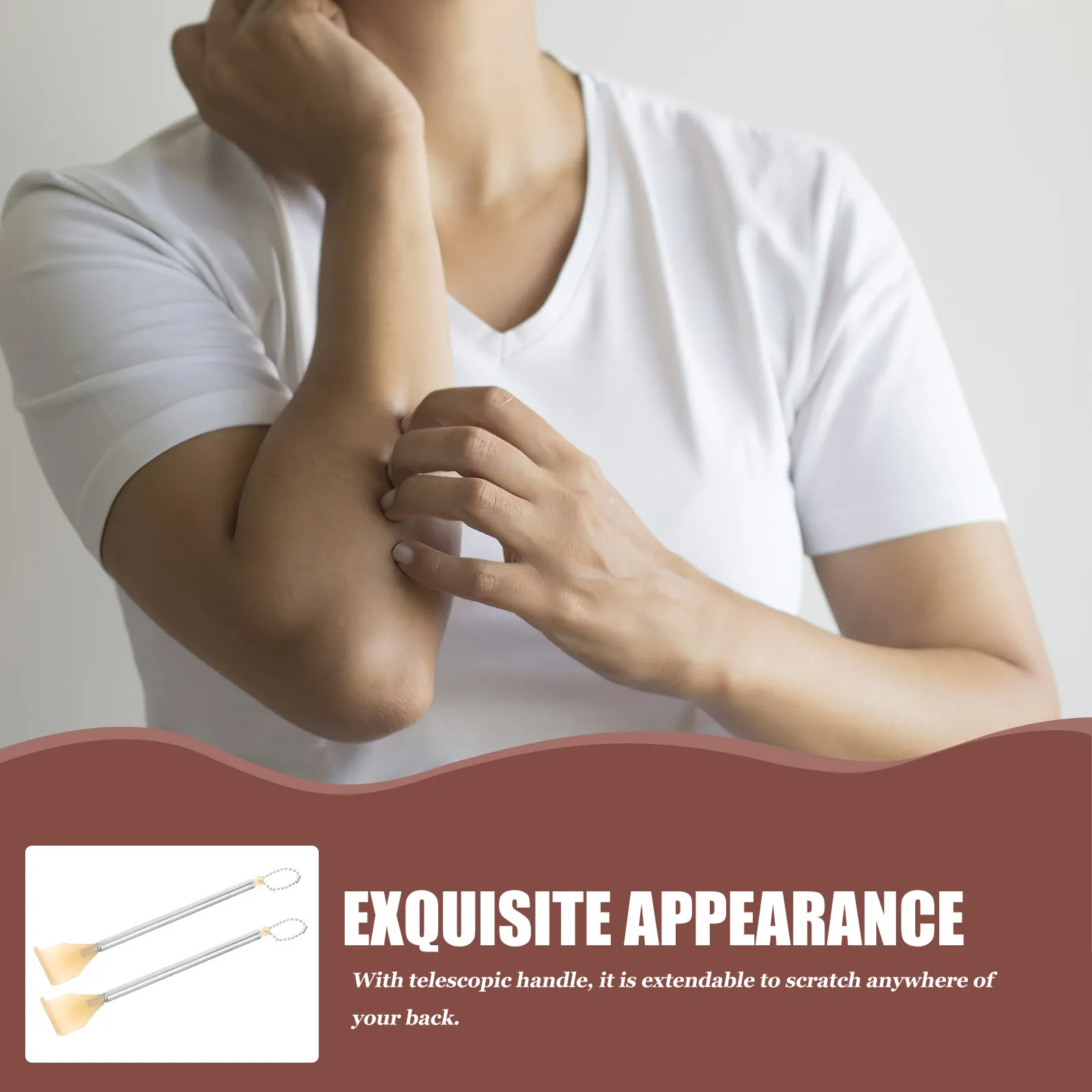 

Набор из 4 скребков для спины из нержавеющей стали, выдвижные, портативные, с массажными зубцами, для снятия зуда и расслабления