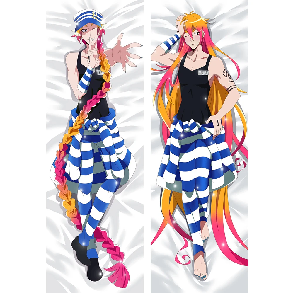 Double Sides 3D Body Dakimakura Cover Anime Nanbaka Pillow case Uno Men Printing  Soft Cushion  Rom