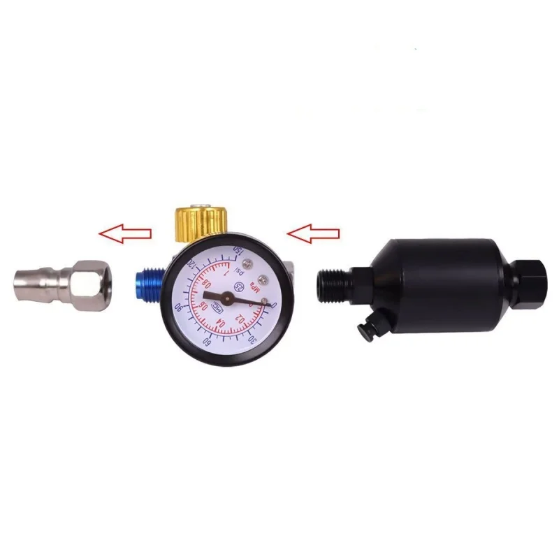 Air Regulator with Air Filter Spray Gun Air Regulator Gauge Air Spray In-Line Water Trap Filter Tools JP/EU/US Adapter Pneumatic