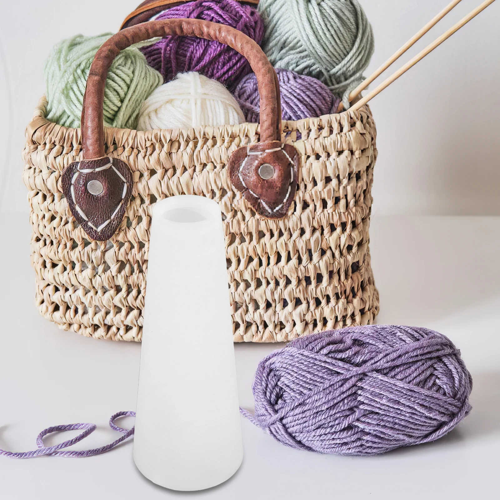 أنبوب غزل بلاستيكي مصنوع يدويًا من الصوف الحياكة قضيب خط كرافت بكرة التطريز أنبوب ذاتي الصنع