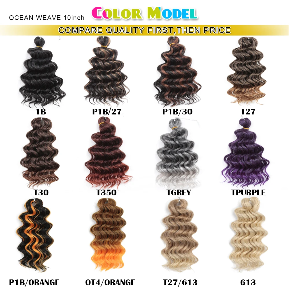 Ocean Wave Crochet Hair Deep Wave Braiding Hair Synthetic Loose Wavy Hairstyle For Elegant Women Pre Looped Curly Braiding