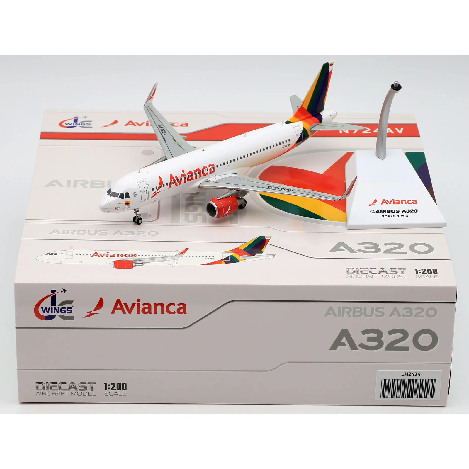 LH2434 Alloy Collectible Plane Gift JC Wings 1:200 Avianca Airlines \