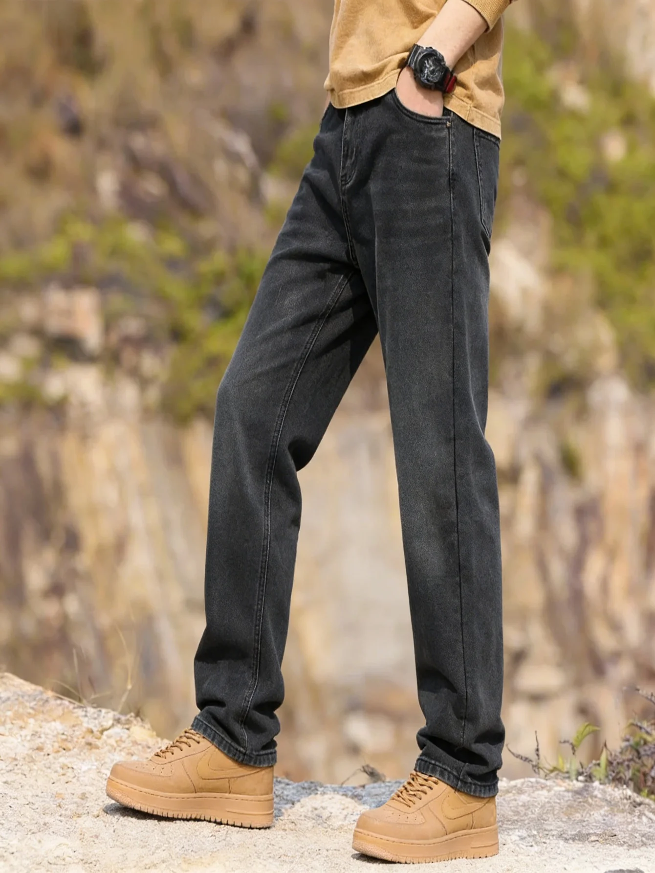 

Джинсы унисекс черные, облегающие, для мужчин, в стиле ретро Y2K, без аксессуаров и ремней.