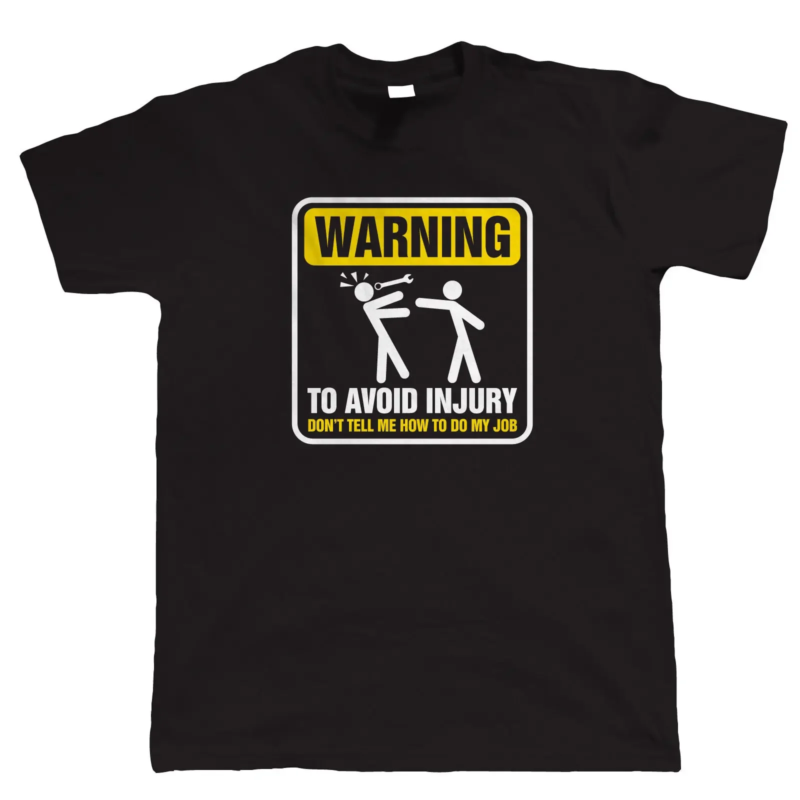 Warning To Avoid Injury Mens Funny Mechanic T Shirt Short Sleeve 100% Cotton Casual Shirt