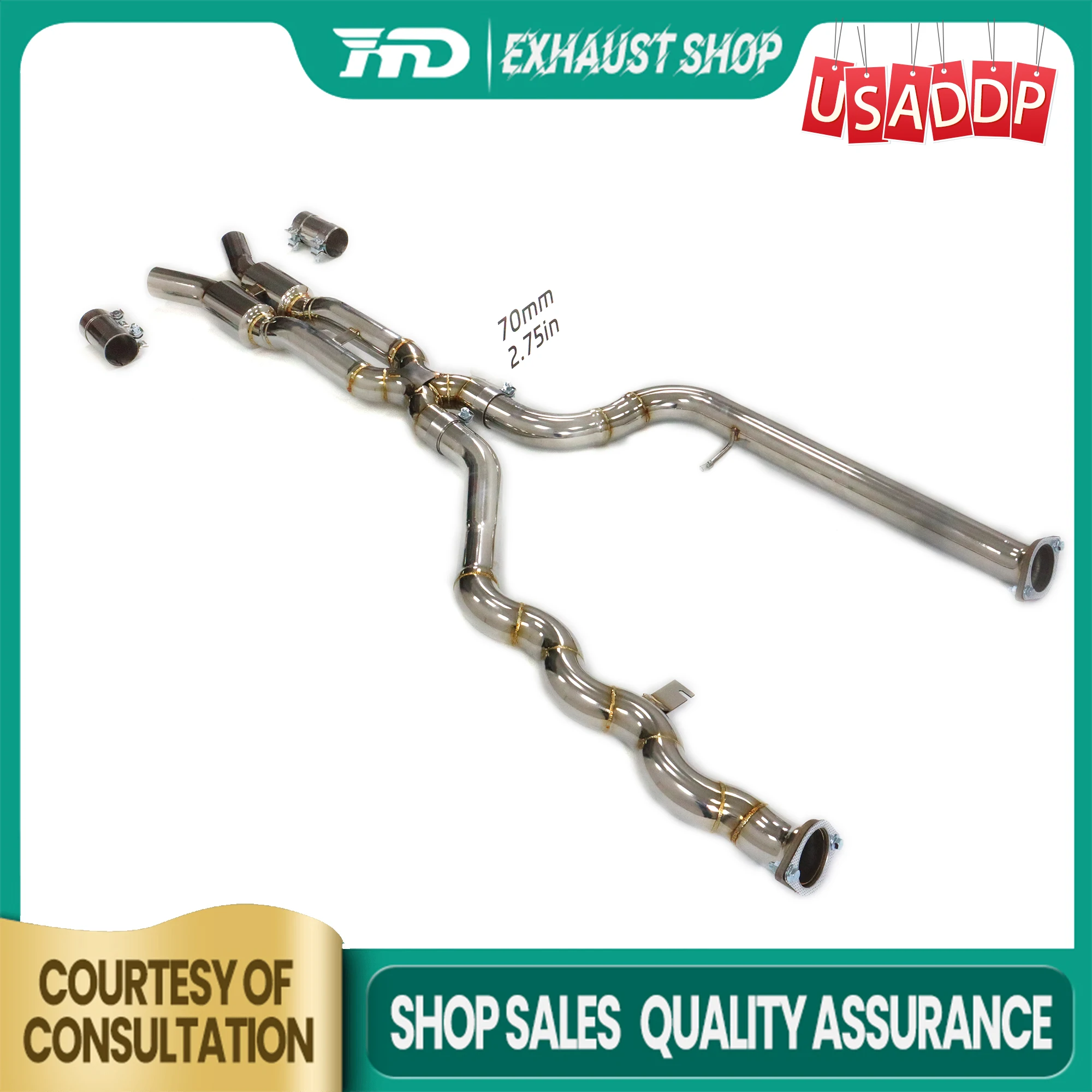 

﻿ HMD Exhaust system for BMW M3 M4 G8X Stainless High precision pipe Middle pipe Non-destructive installation