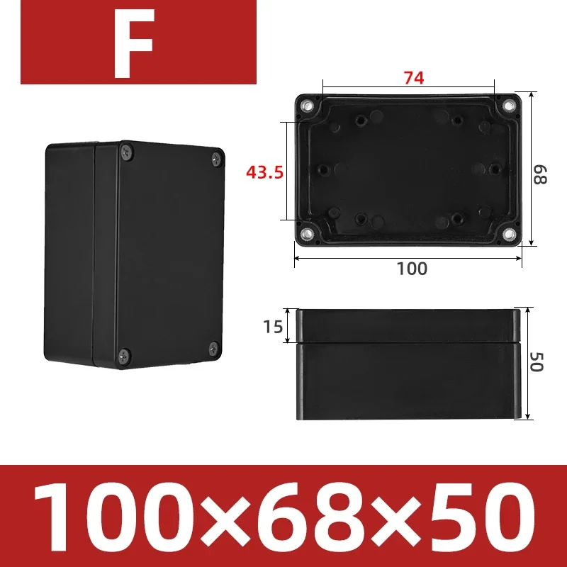 أسود البلاستيك سلك مقاوم للماء صندوق توصيل إمدادات الطاقة مراقبة الأمن في الهواء الطلق مفتوحة شنت صندوق مقاوم للماء غلاف بلاستيكي ABS
