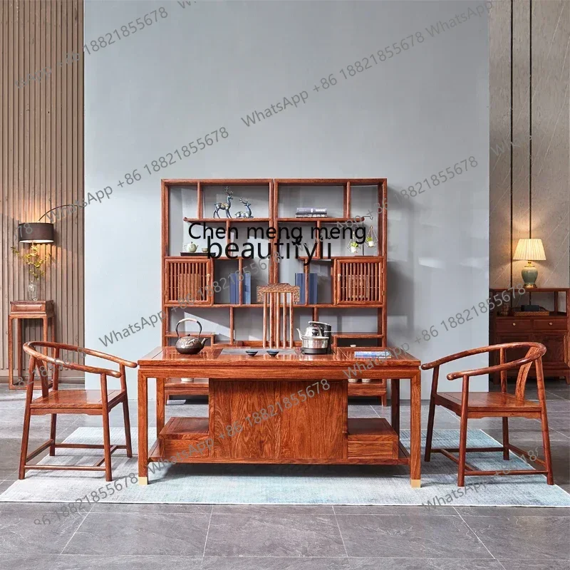 

ss7486 New Chinese Style Rosewood Pterocarpus Erinaceus Poir. Log Kung Fu Tea Making Table All Solid Wood Simple Coffee Table