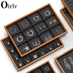 Oirlv Wooden Jewelry Display Exquisite Jewellery Holder Portable Ring Earrings Necklace Organizer Box organizator de boys