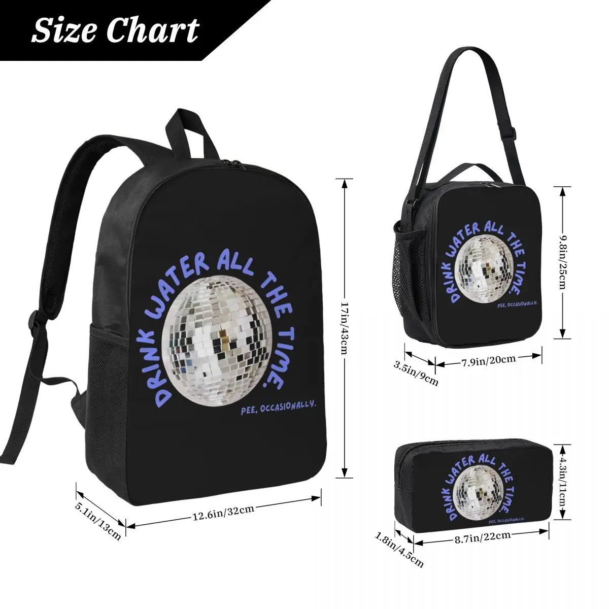 Harrys Styles Kiss All The Time Disco Occasionally merch Backpack Set for Boy Girl Pencil Boxes Bookbag Sets with Lunch Box