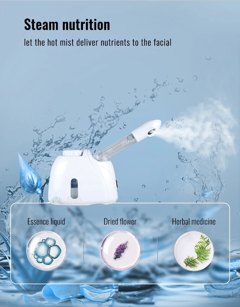 

Healthy Hydration Hot Steaming Face Instrument Build Young Musle Age Delicate Water Molecules Atomization Absorption Pore Relax