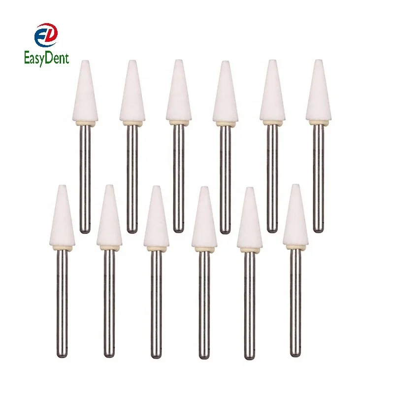 Polishing Stone Porcelain Resin Handpiece Polishing Burs FG Cone Flame White Stone Tools Teeth Whitening